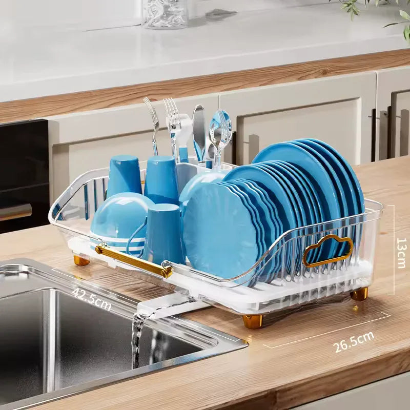 Acrylic Luxury Dish Drain Rack – Premium Countertop Drying Organizer