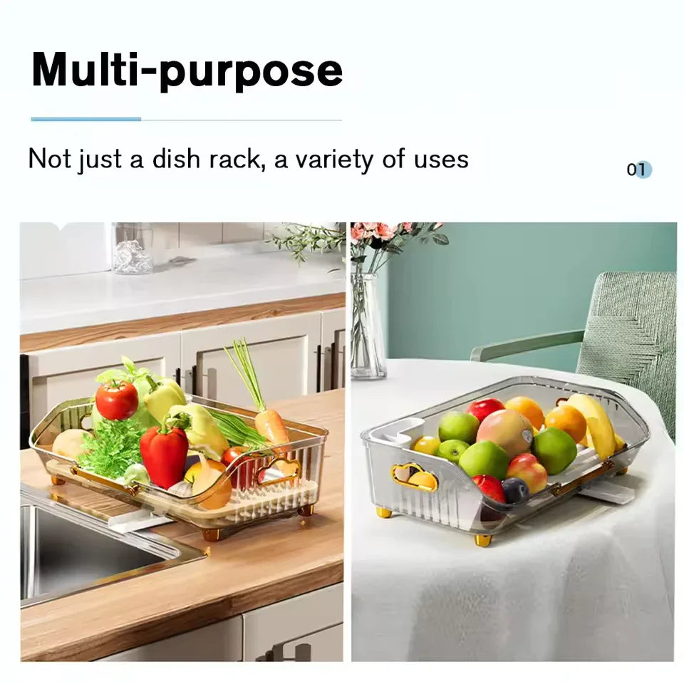 Acrylic Luxury Dish Drain Rack – Premium Countertop Drying Organizer