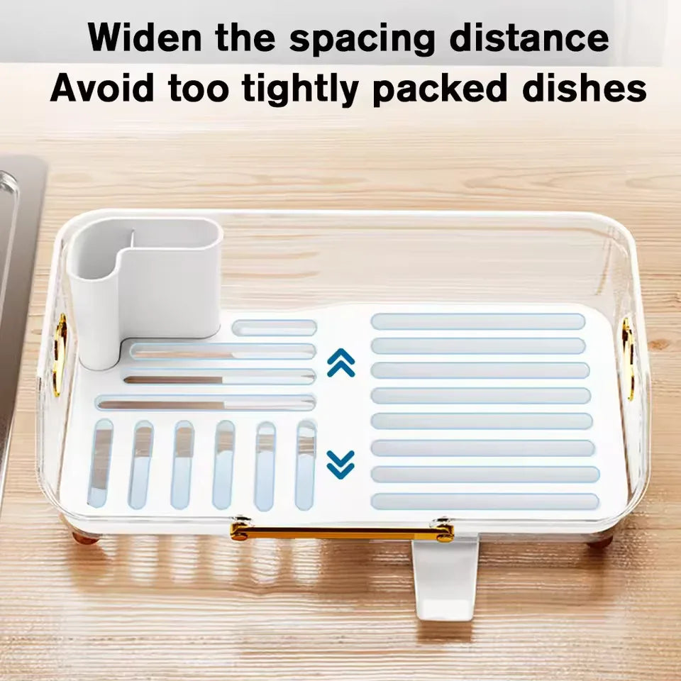 Acrylic Luxury Dish Drain Rack – Premium Countertop Drying Organizer