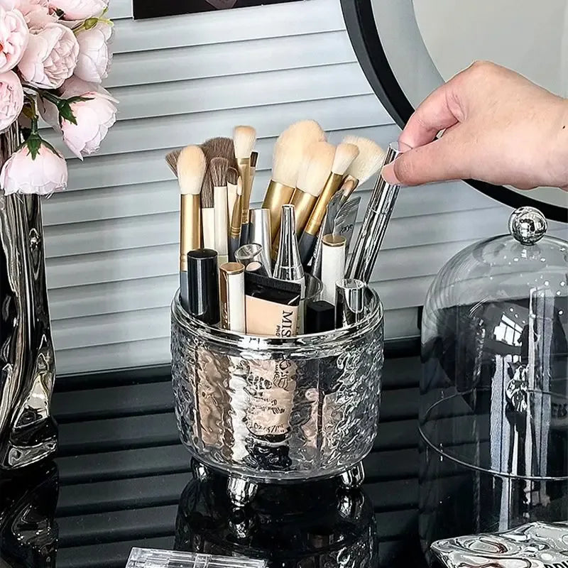 Luxury Makeup Brush Organizer with Glass Dome - Clarify.pk