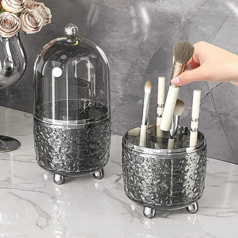 Luxury Makeup Brush Organizer with Glass Dome - Clarify.pk