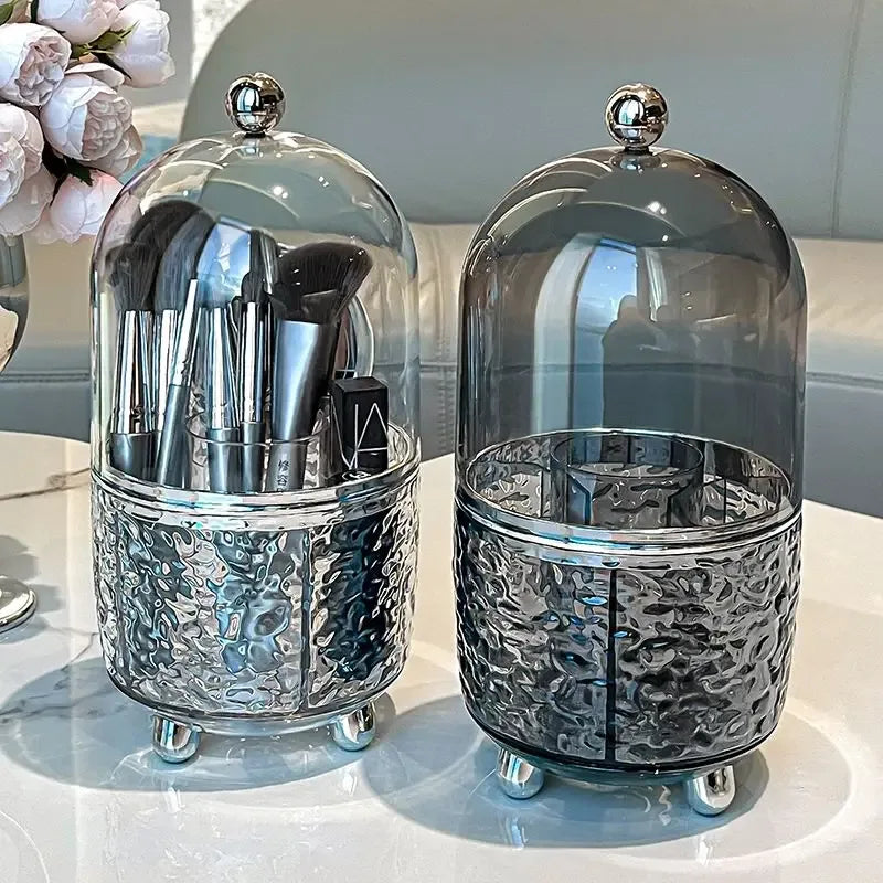 Luxury Makeup Brush Organizer with Glass Dome - Clarify.pk