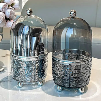 Luxury Makeup Brush Organizer with Glass Dome - Clarify.pk