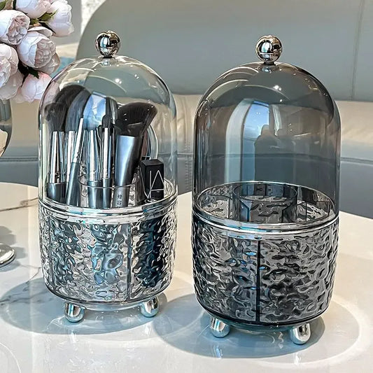 Luxury Makeup Brush Organizer with Glass Dome - Clarify.pk
