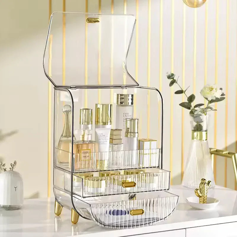 Luxury Makeup Storage Box with Drawers - Clarify.pk