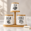 Ceramic Canister Set with Stand - Sugar, Cookie and Tea Jars