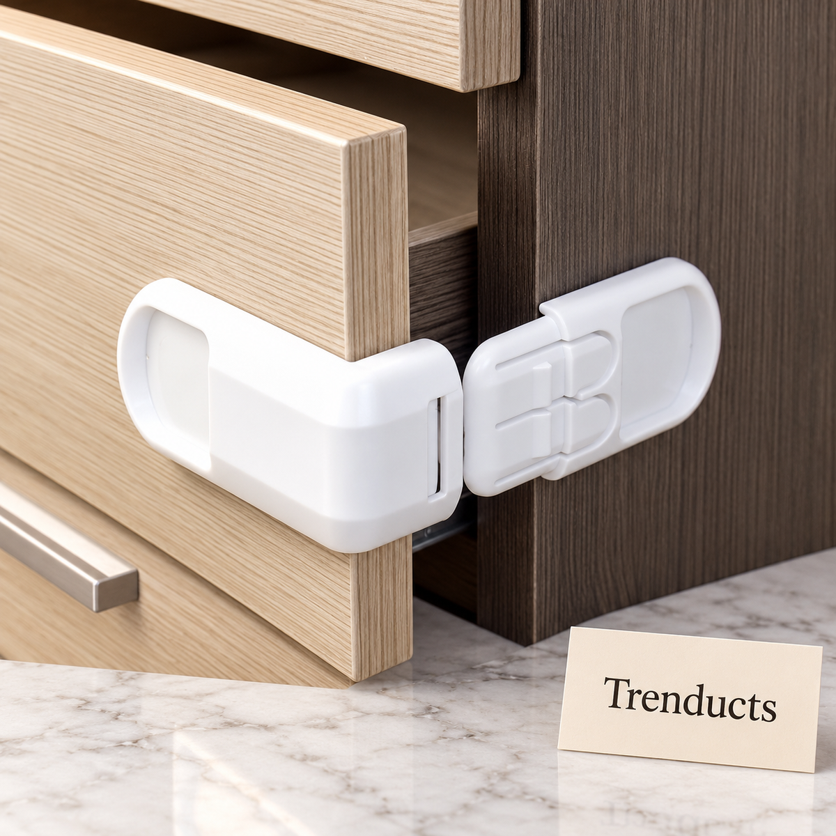 Child Safety Drawer Lock - Baby Proof L-Shape Cabinet Latch