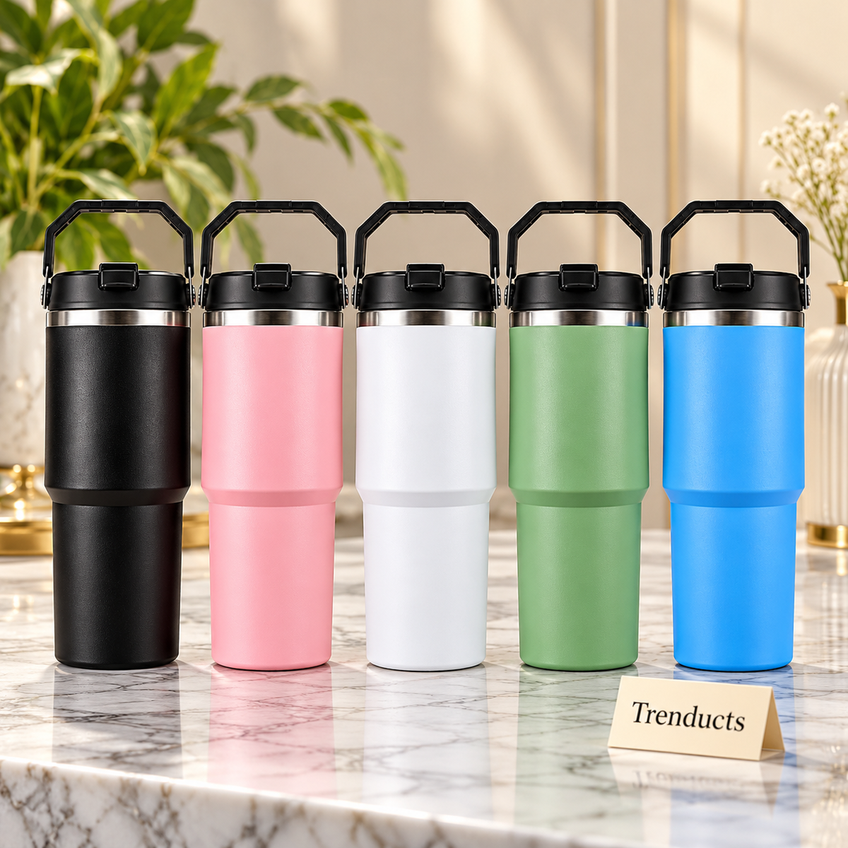 Thermos Cup 30oz - Vacuum Tumbler with Flip Lid, 890 ml
