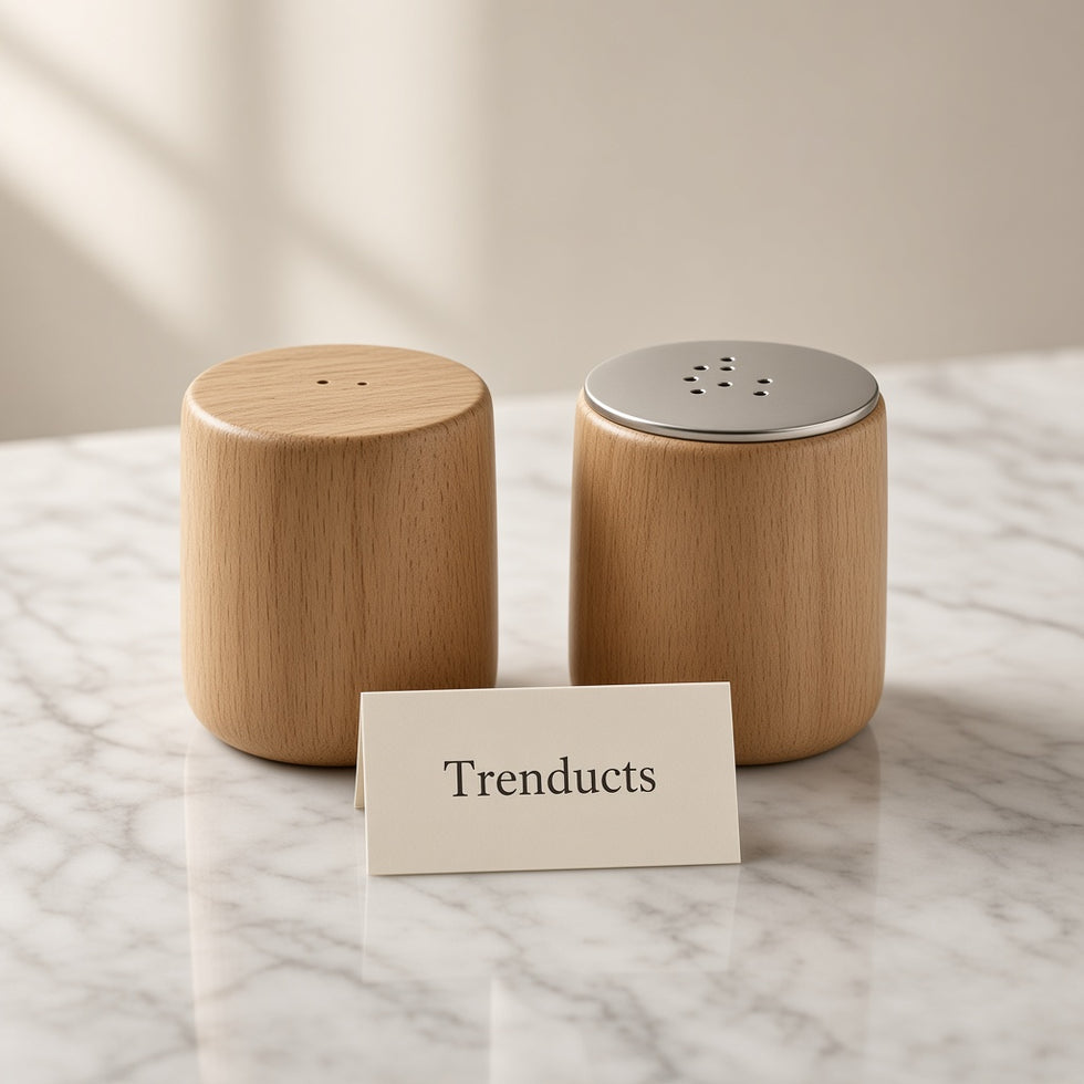 Wooden Salt and Pepper Set - Natural Wood Shaker Pair