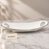 Brilliant Snack Long Plate 16 Inch - White Boat Shape