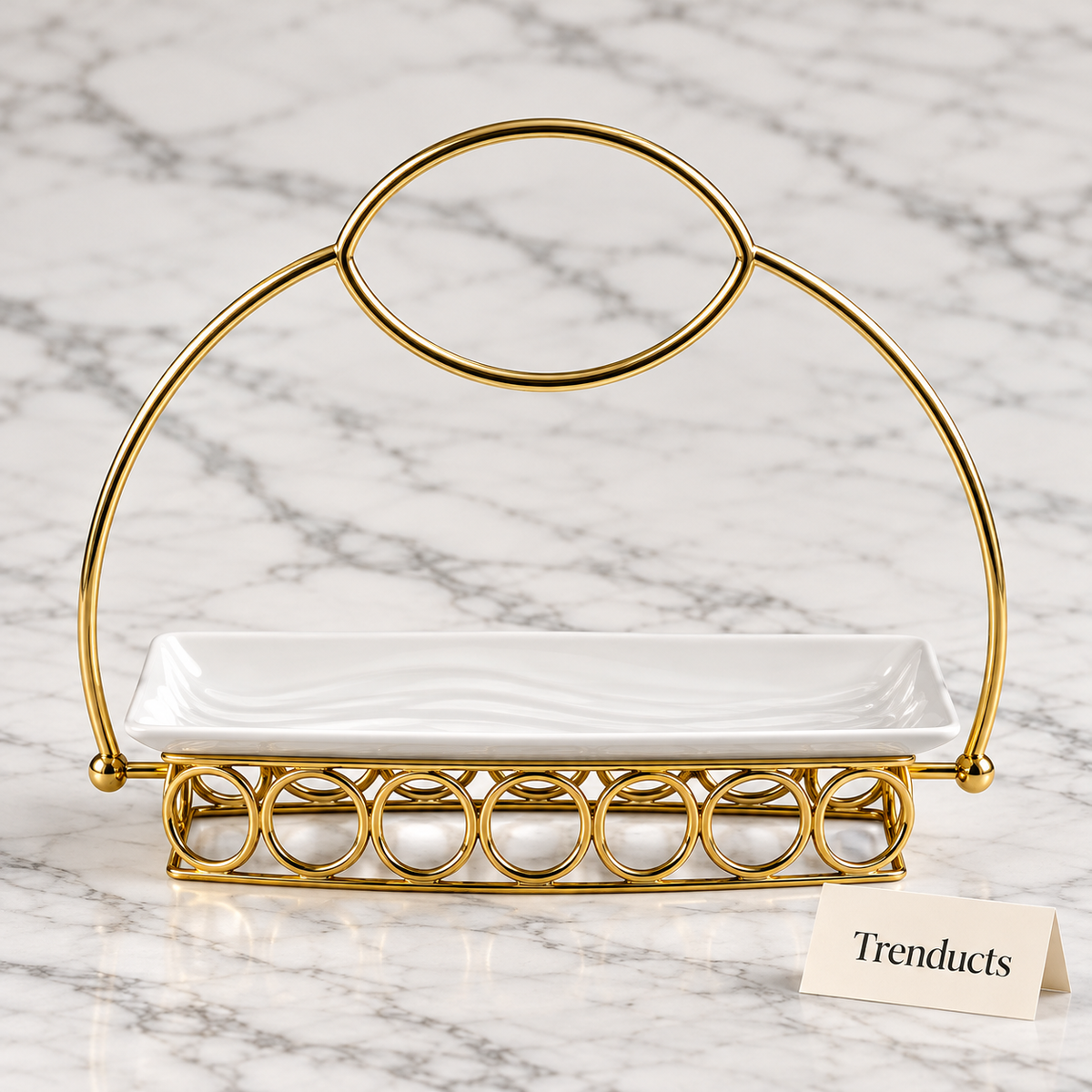 Brilliant 11 inch Plate - Gold Arched Handle Stand