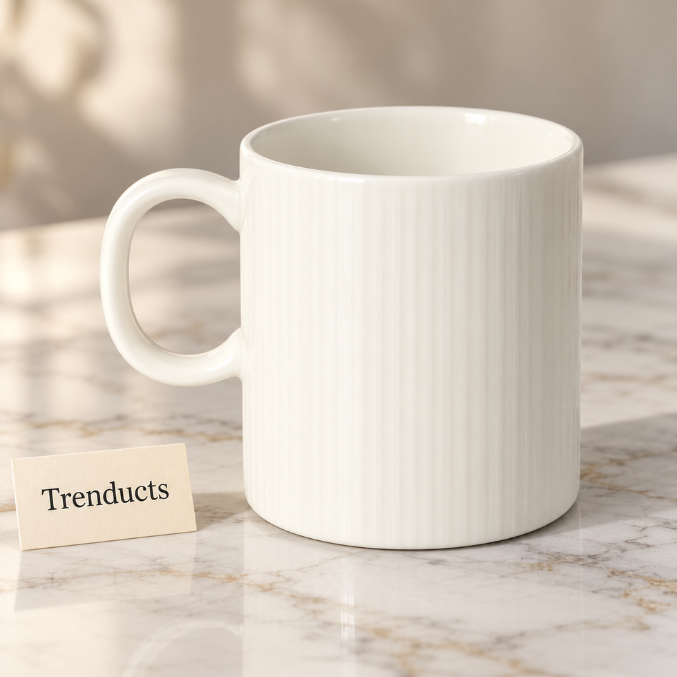 Danny Home Porcelain Mug - 300 ml Straight Ribbed White