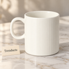 Danny Home Porcelain Mug - 300 ml Straight Ribbed White