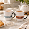 Danny Home Ceramic Tea Mug 230ml - Painted Stripe (each)