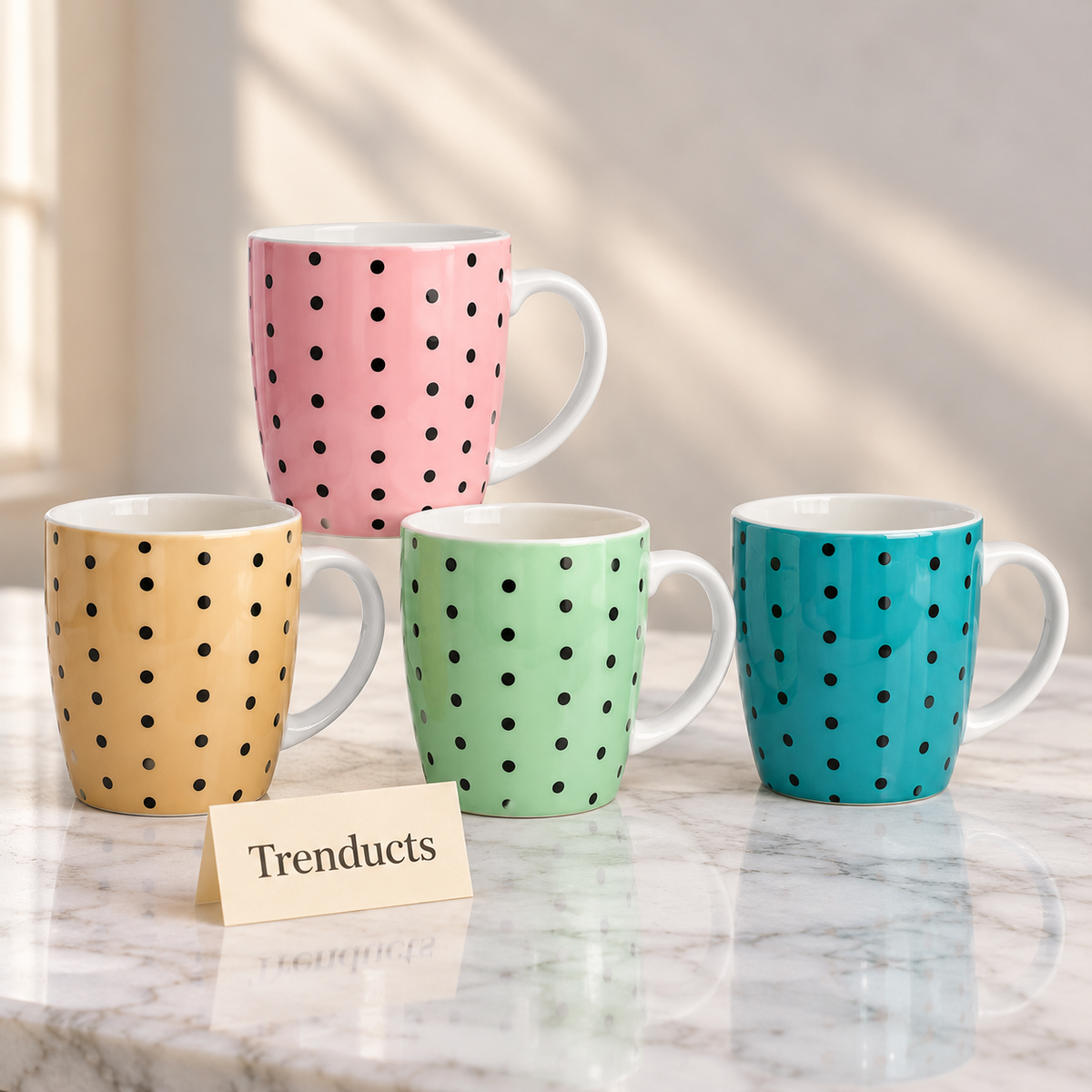 Polka Dot Mug 350 ml - Pastel Colours (Random Colour)