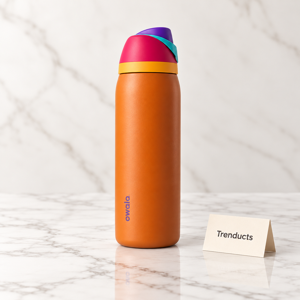 Insulated Steel Water Bottle with Carry Strap - Orange