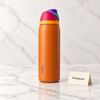 Insulated Steel Water Bottle with Carry Strap - Orange