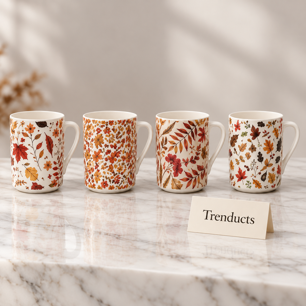 Autumn Print Mug 420 ml - Leaves & Flowers (Random)