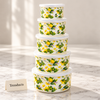 Enamel Fresh Box Set of 5 with Lids - Lemon Print