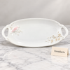 Brilliant Bird Plate 11.75 Inch - White Embossed Oval