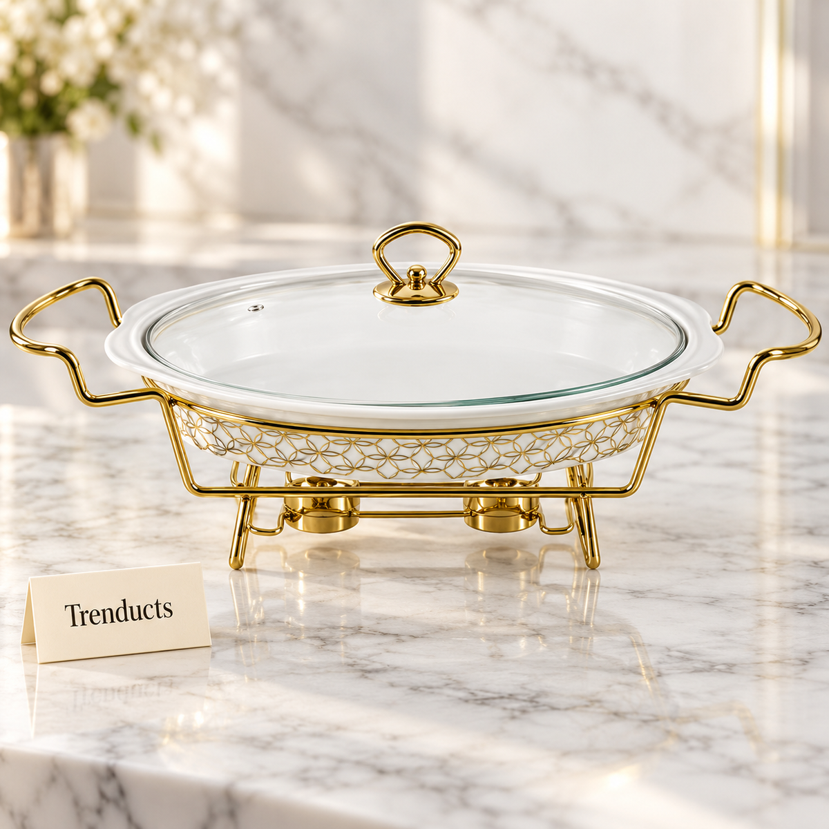 Brilliant Oval Casserole with Stand