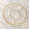 Danny Home Glass Plate - 5 Section Round Gold Rim 33cm