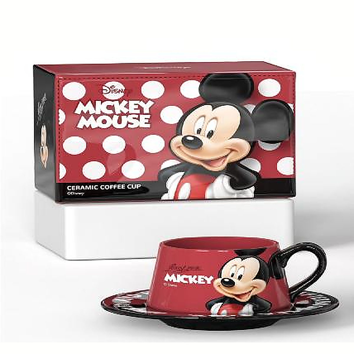 Disney Mickey Mouse Ceramic Cup and Saucer Set - Gift Box