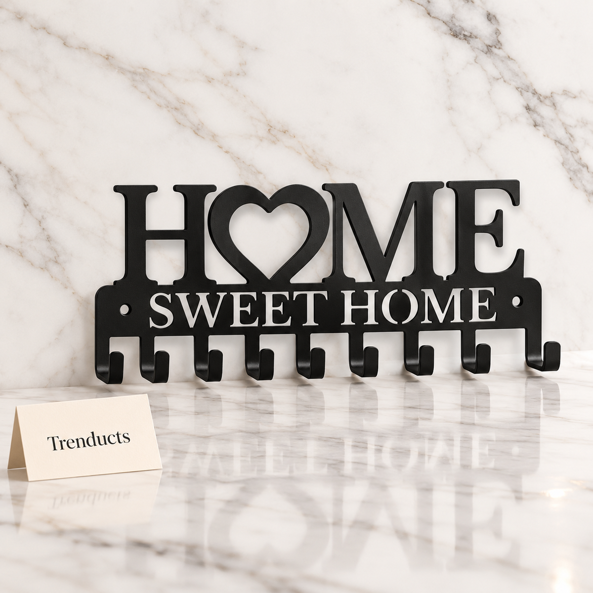 Home Sweet Home Key Holder - Wall Mounted Key Hanger with Hooks