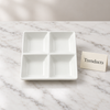 Danny Home Dry Fruit Plate - White 4 Section Serving Dish