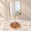 Table Mirror - Rectangle Rose Gold with Textured Base