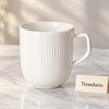 Danny Home Porcelain Mug - 300 ml Ribbed Square Handle