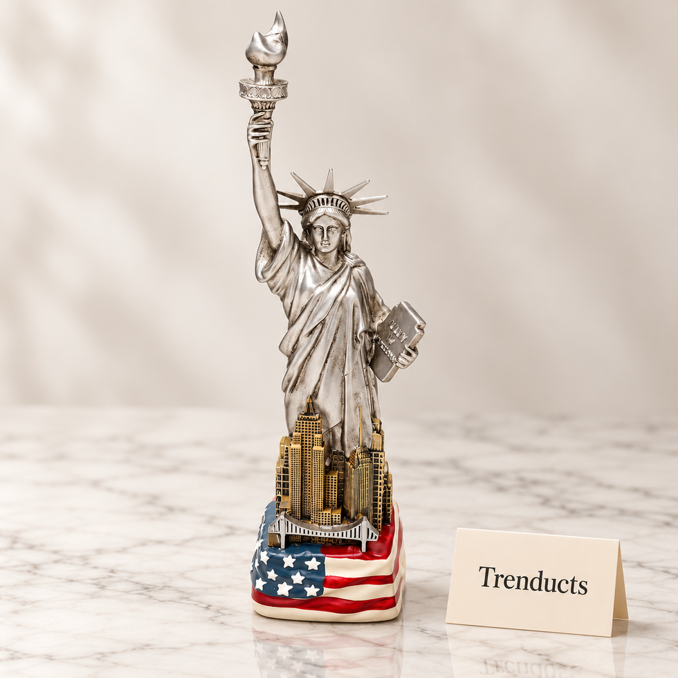 Statue of Liberty Showpiece - USA Flag Base, 30 cm