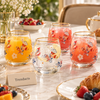 Danny Home Floral Gold Rim Glass Tumbler Set of 4 - 345ml