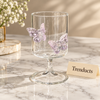 Aesthetic Double Butterfly Juice Glass - Clear Glass with Pink Butterflies