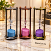 10 Minute Pillar Hourglass Sand Timer - Antique Metal Frame