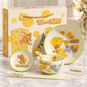 Tom and Jerry dinner set 5 pieces on white marble - Trenducts