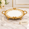 Brilliant Oval Flat Tray - Royal Bloom Gold Border Design