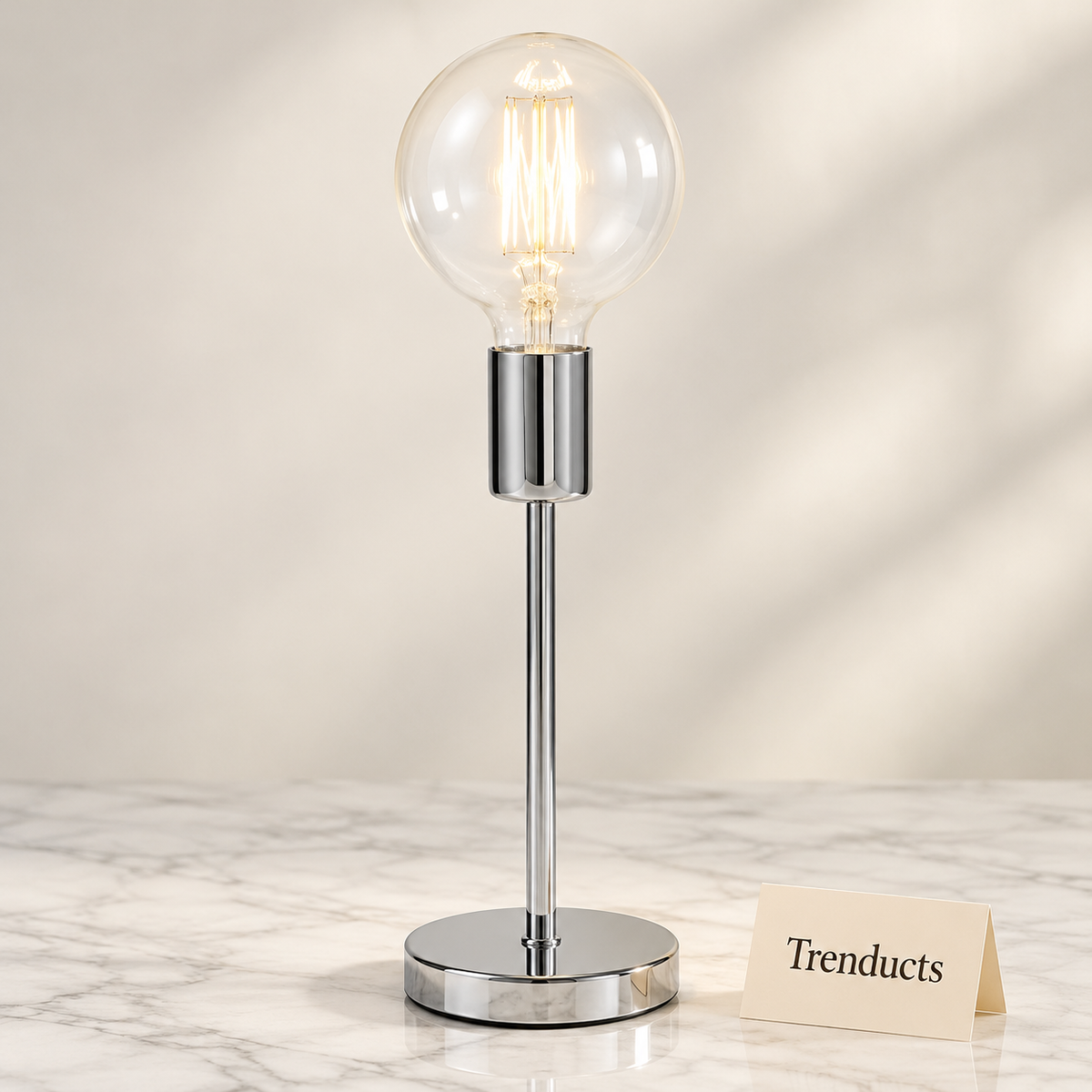 Danny Home Filament Bulb Table Lamp - Silver Chrome