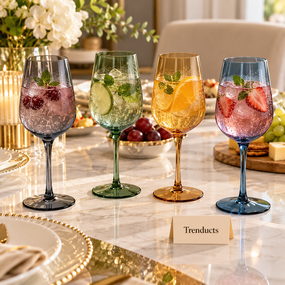 Danny Home Coloured Wine Glass Set of 4 - 450ml