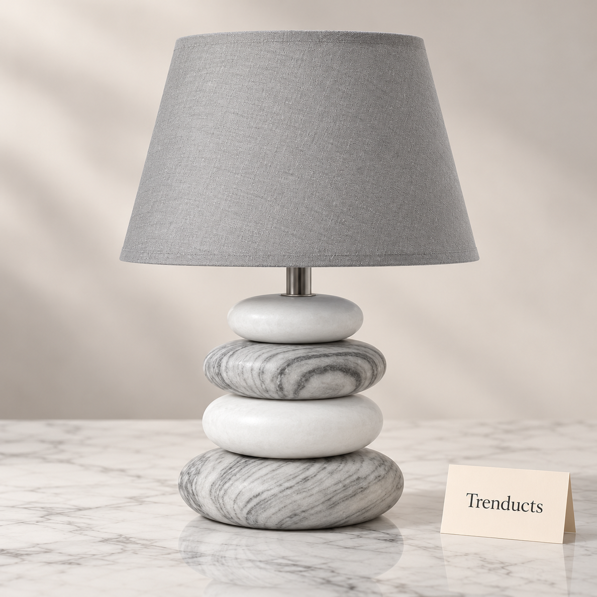Danny Home Pebble Stone Table Lamp - Grey Shade