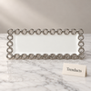 Brilliant Rectangular Plate 15 Inch - Silver Circle Edge