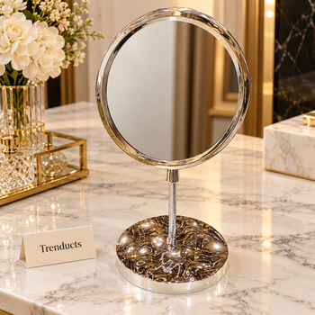 Table mirror with glitter base on white marble | Trenducts