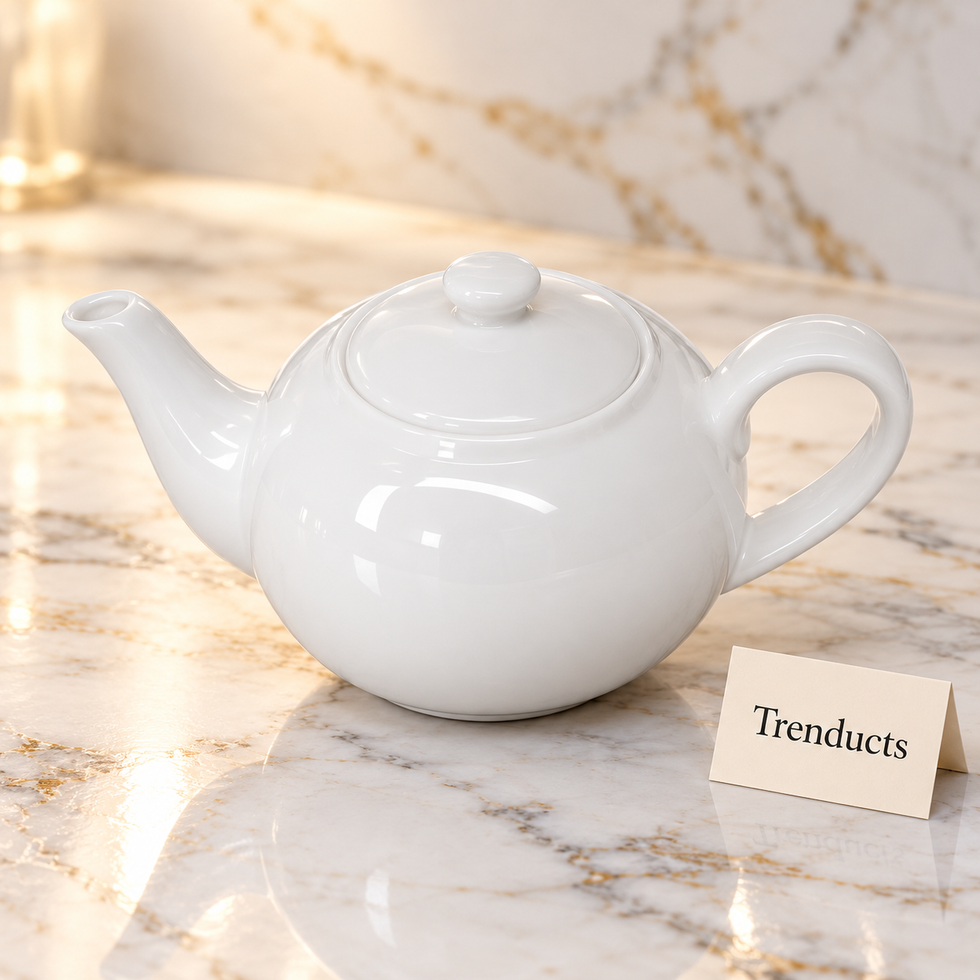 Brilliant White Round Tea Pot - 5 Inch Family