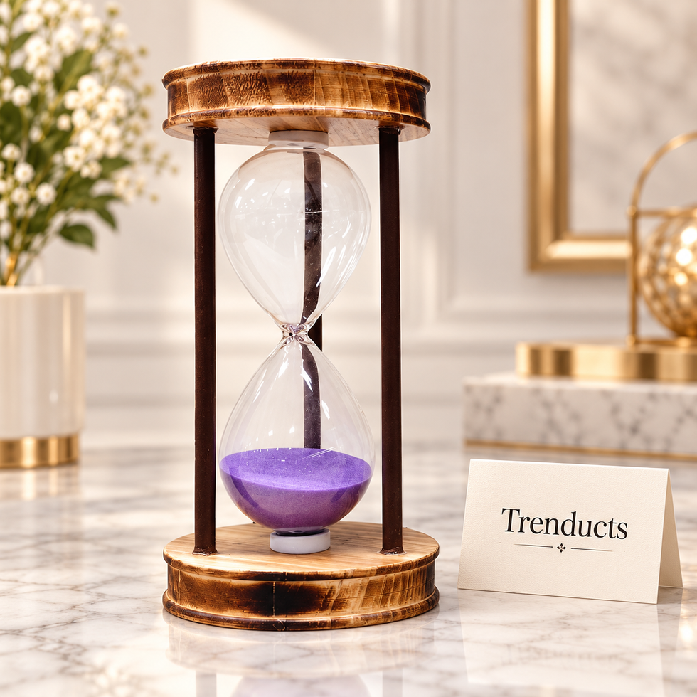 60 Minute Hourglass Sand Timer with Rustic Wood Finish Frame