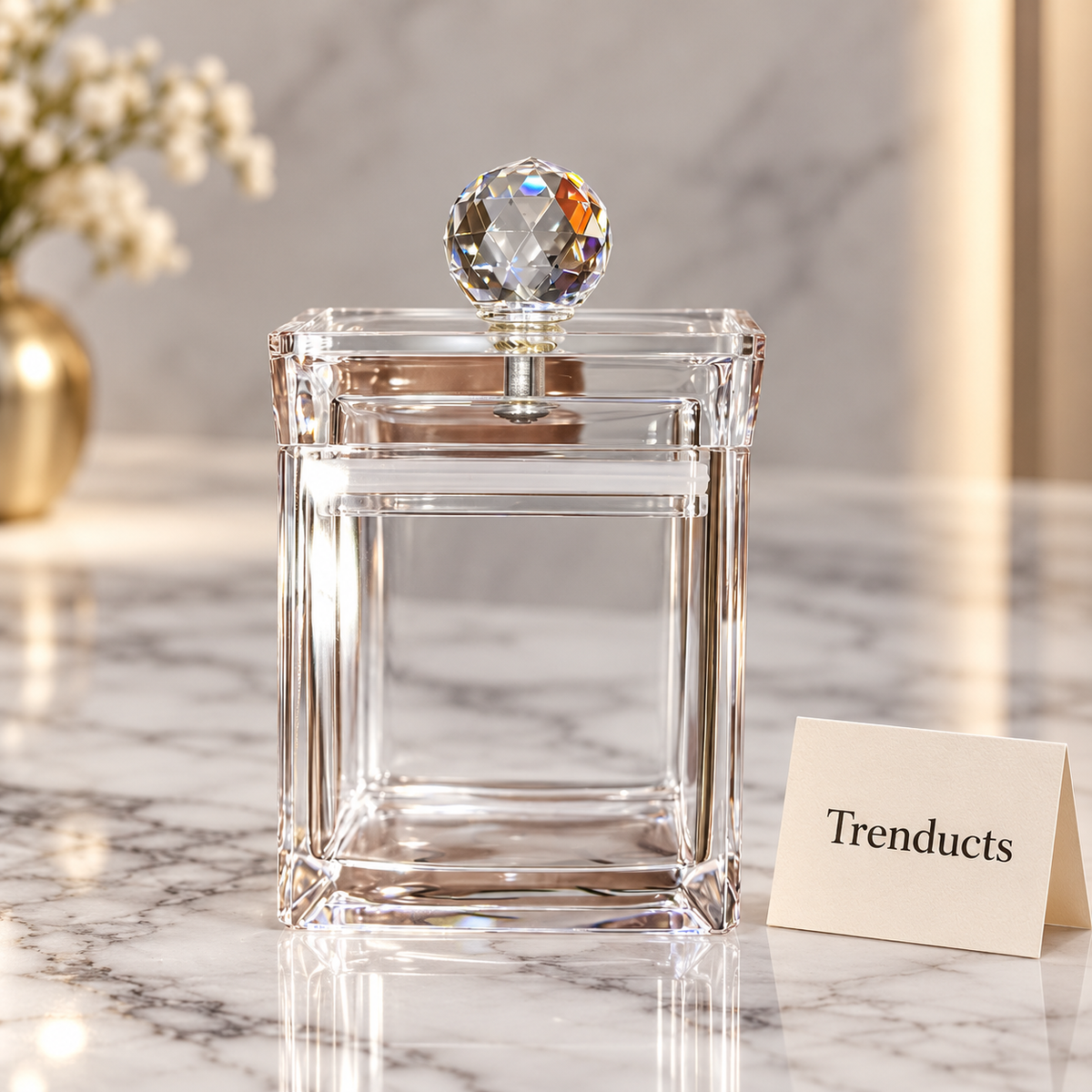150ml Airtight Canister with Acrylic Lid and Crystal Knob