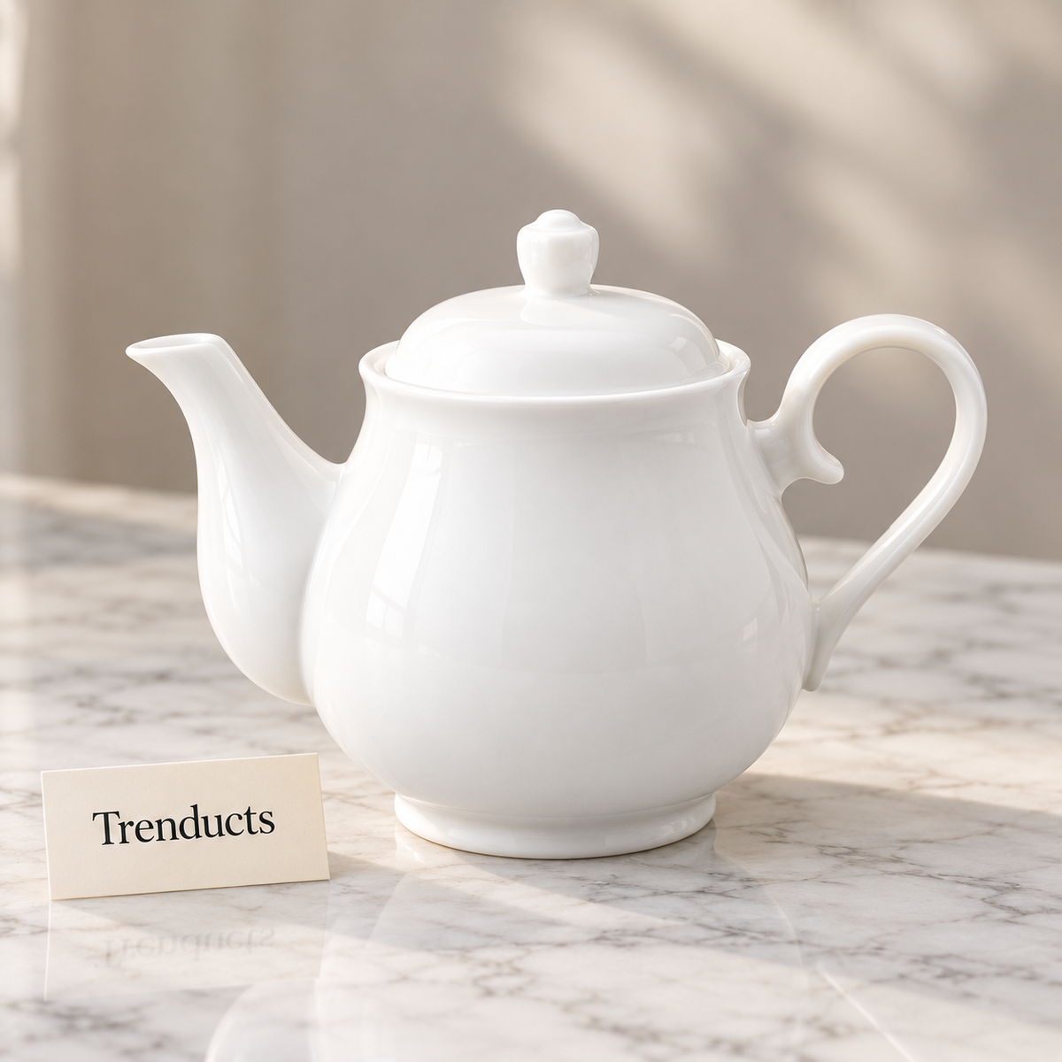 Danny Home Tea Pot - 850 ml Classic White Porcelain