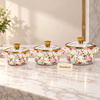 Enamel Casserole Set 3 Pcs - Hummingbird Glass Lids