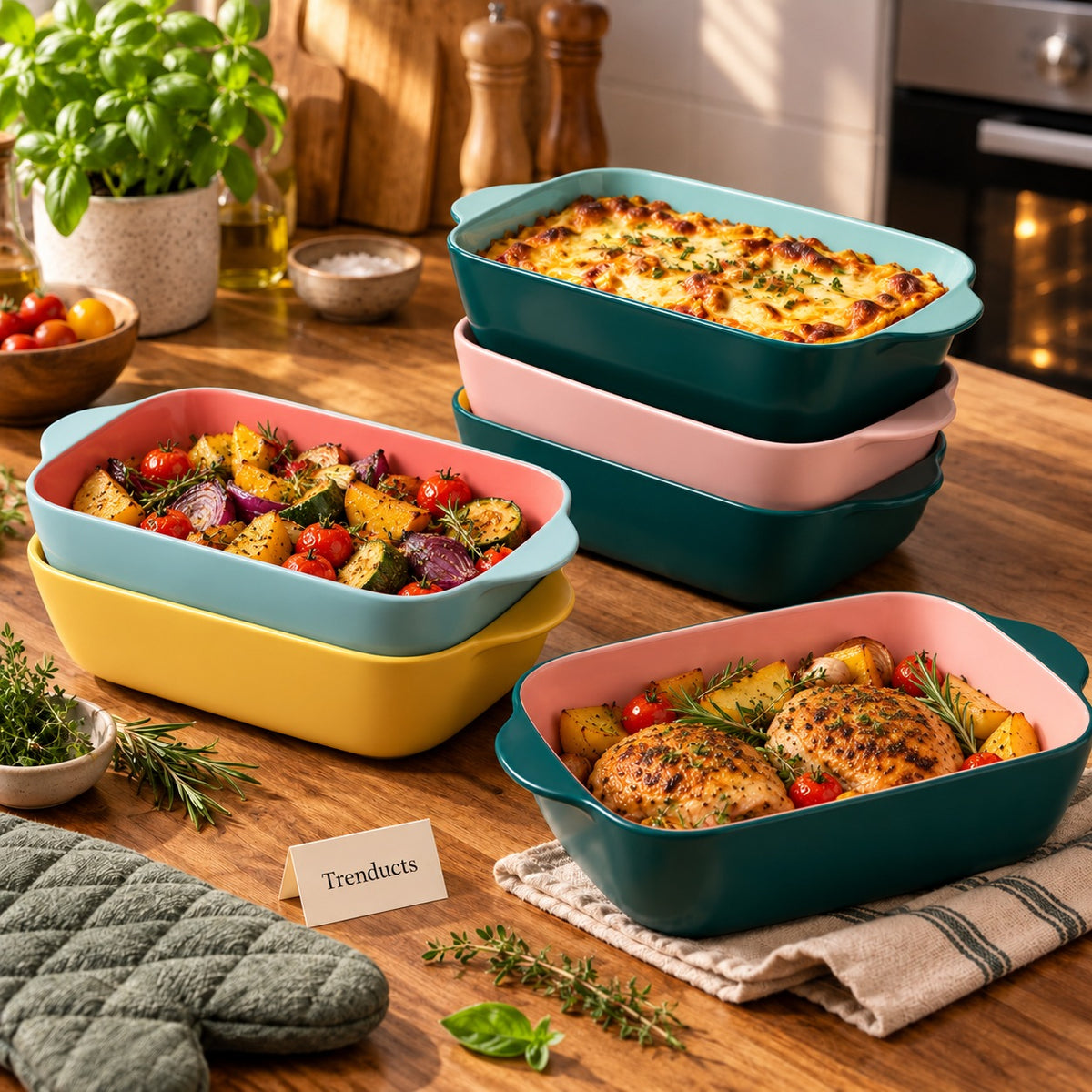 Danny Home Porcelain Baking Dish 8.5 Inch - Rectangular