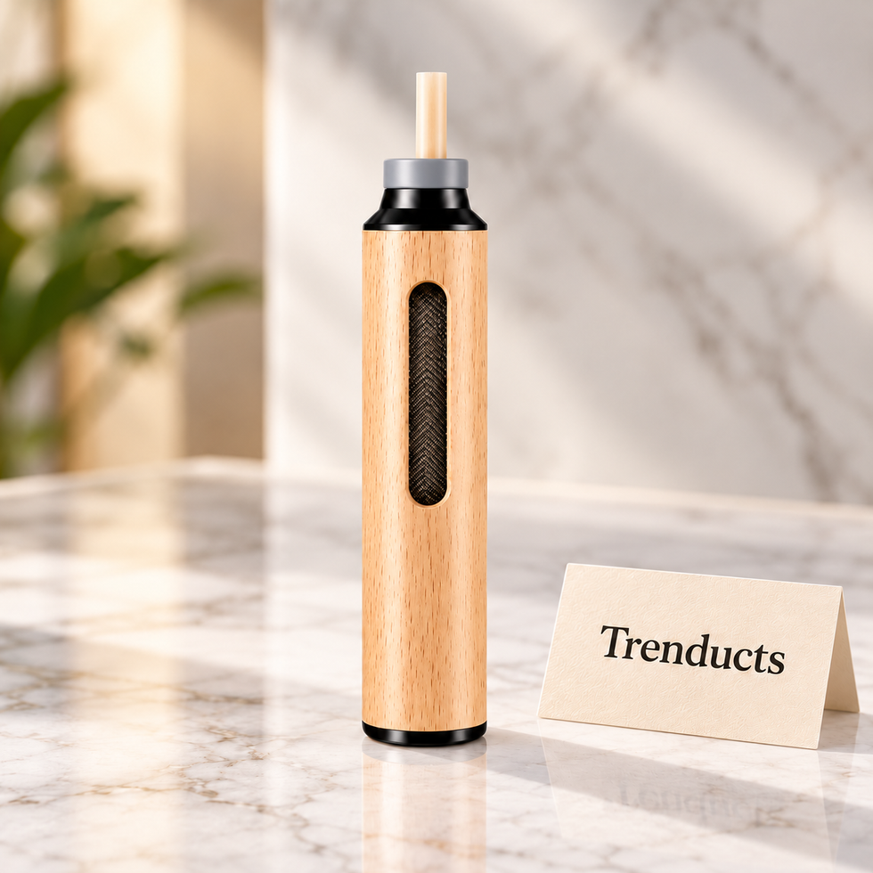 Portable Car Ashtray Tube - Mini Wood-Look Cigarette Holder