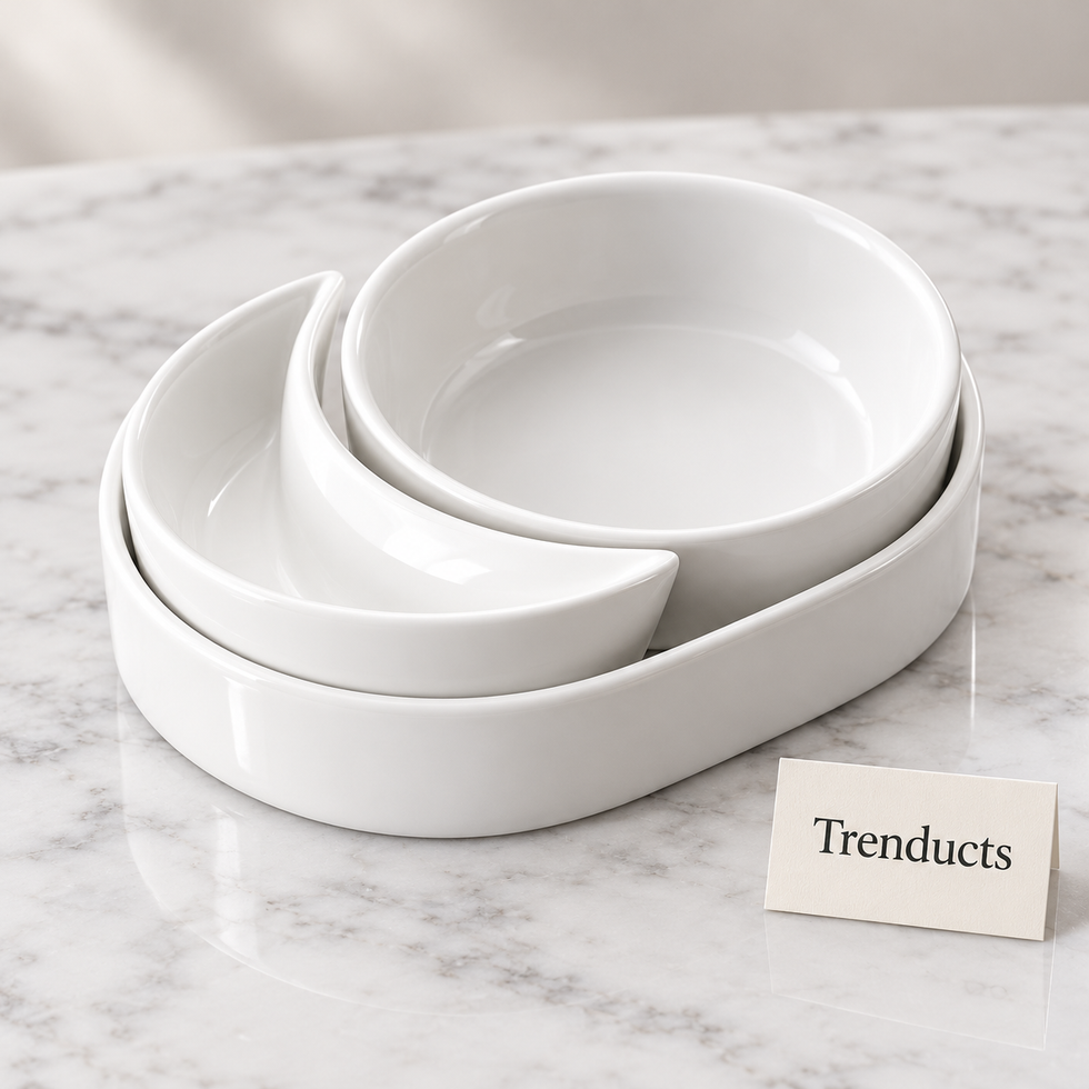 Symphony 3-Piece Dip Set - White Nesting Serving Bowls